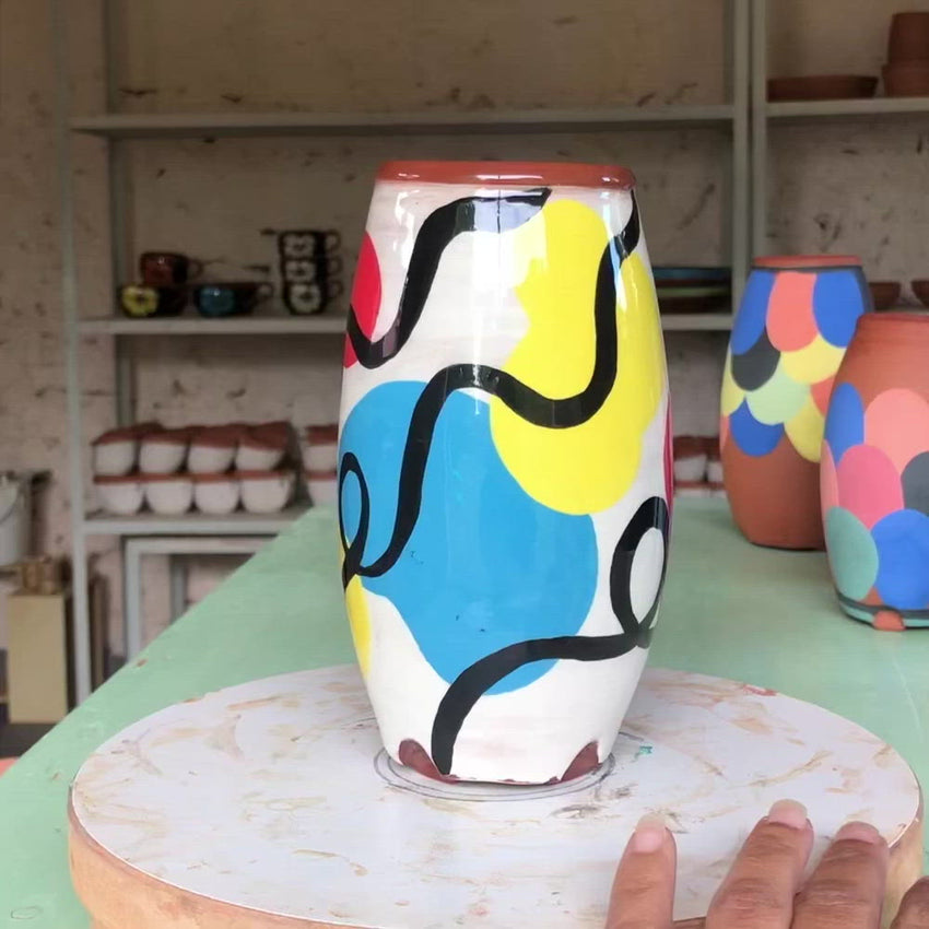 Vase en poterie - pièce unique Les Poteries de Sylvie céramique artisanale