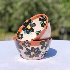 bols à fleur en poterie - Les Poteries de Sylvie céramique artisanale