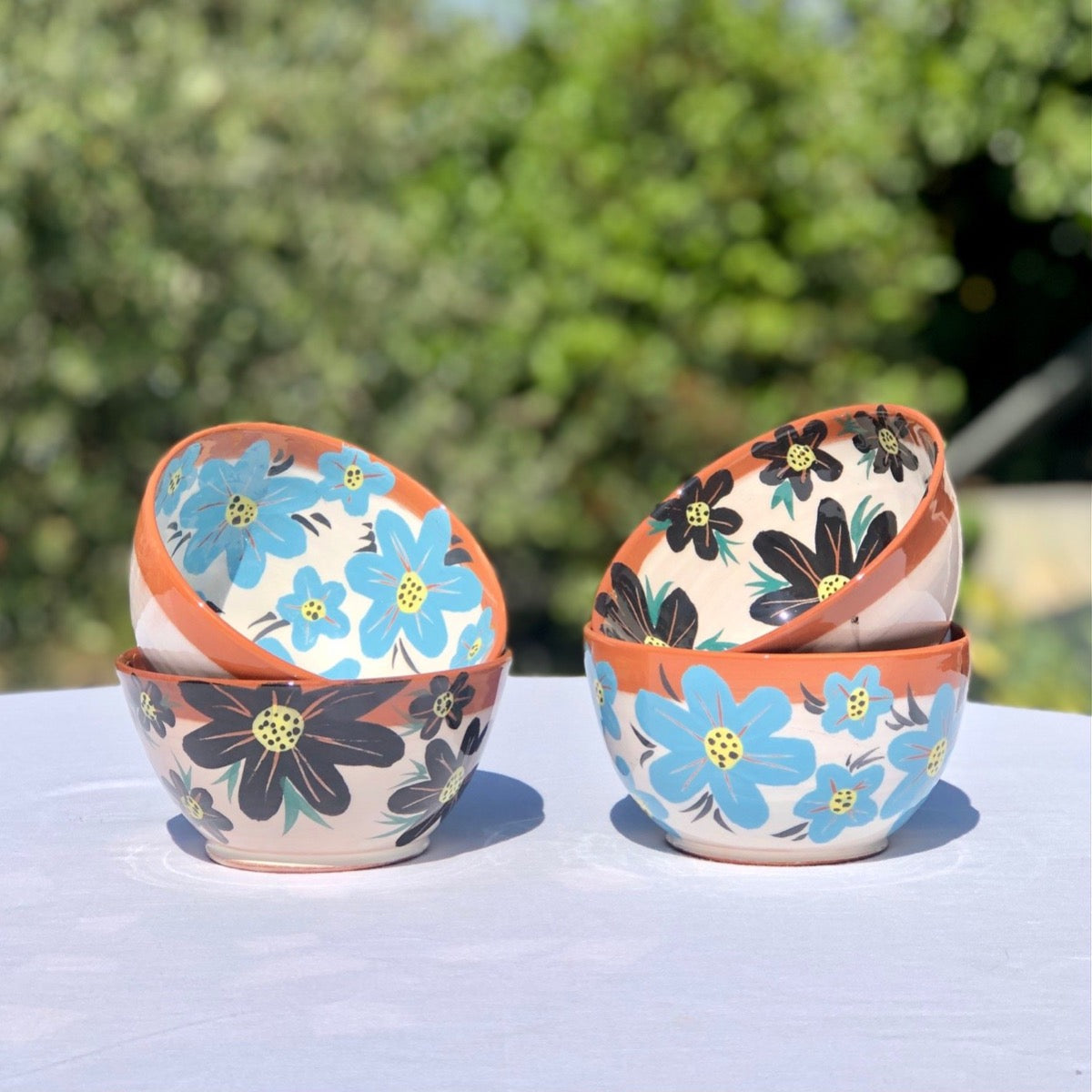 bols à fleur en poterie - Les Poteries de Sylvie céramique artisanale