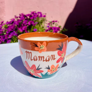 Mug personnalisé fête des meres - céramique artisanale - Les Poteries de Sylvie