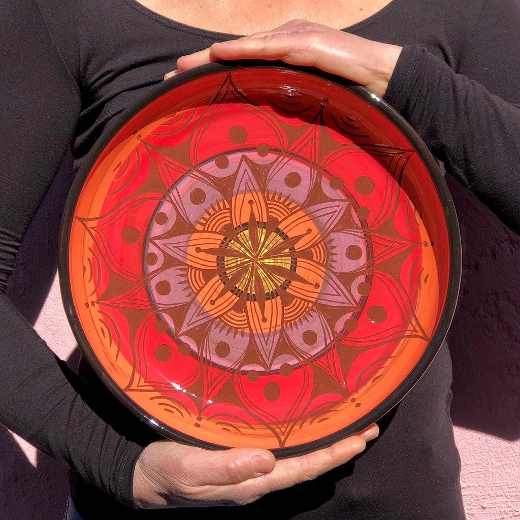 plat en poterie - pièce unique Les Poteries de Sylvie céramique artisanale