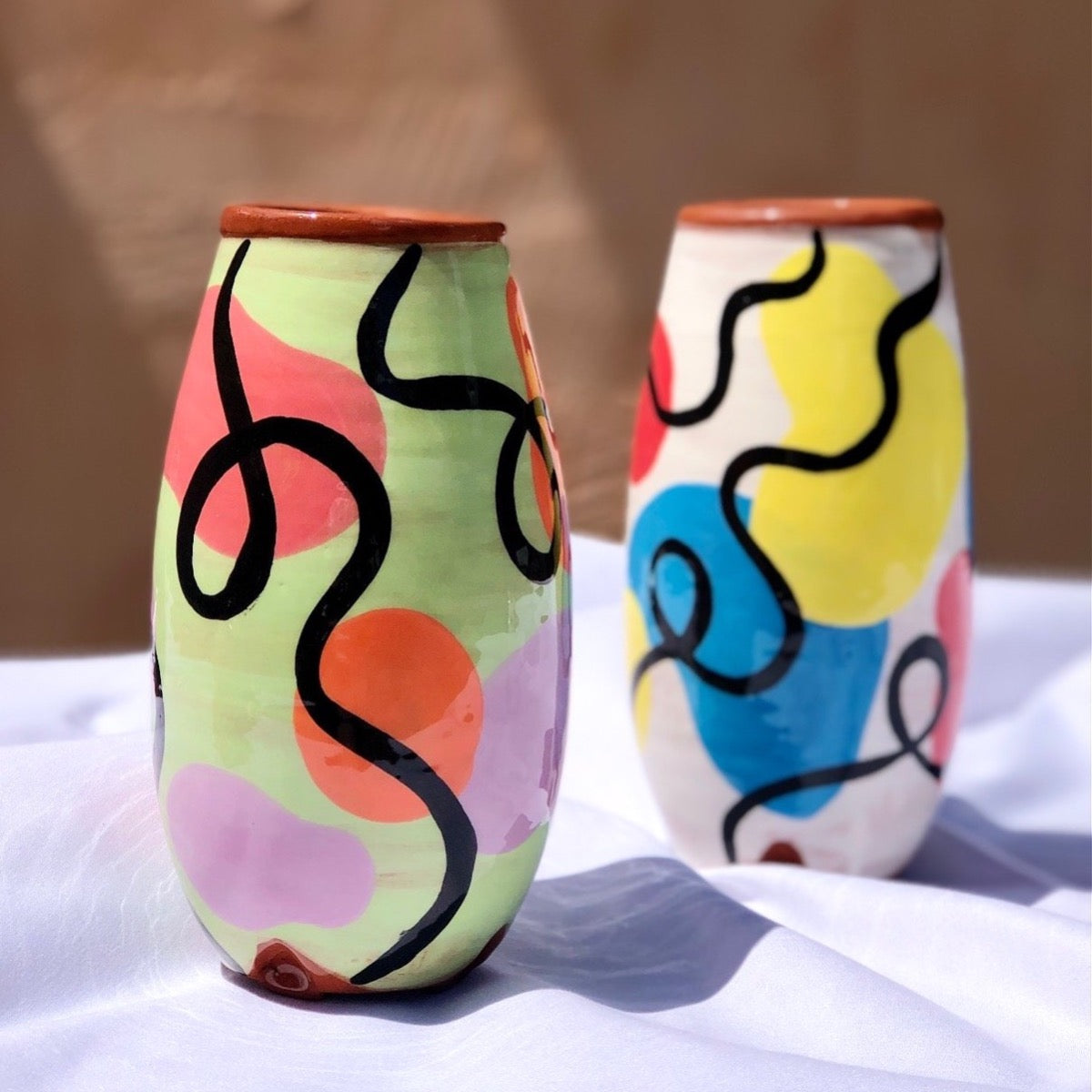 Vase en poterie - pièce unique Les Poteries de Sylvie céramique artisanale  Modifier le texte alternatif