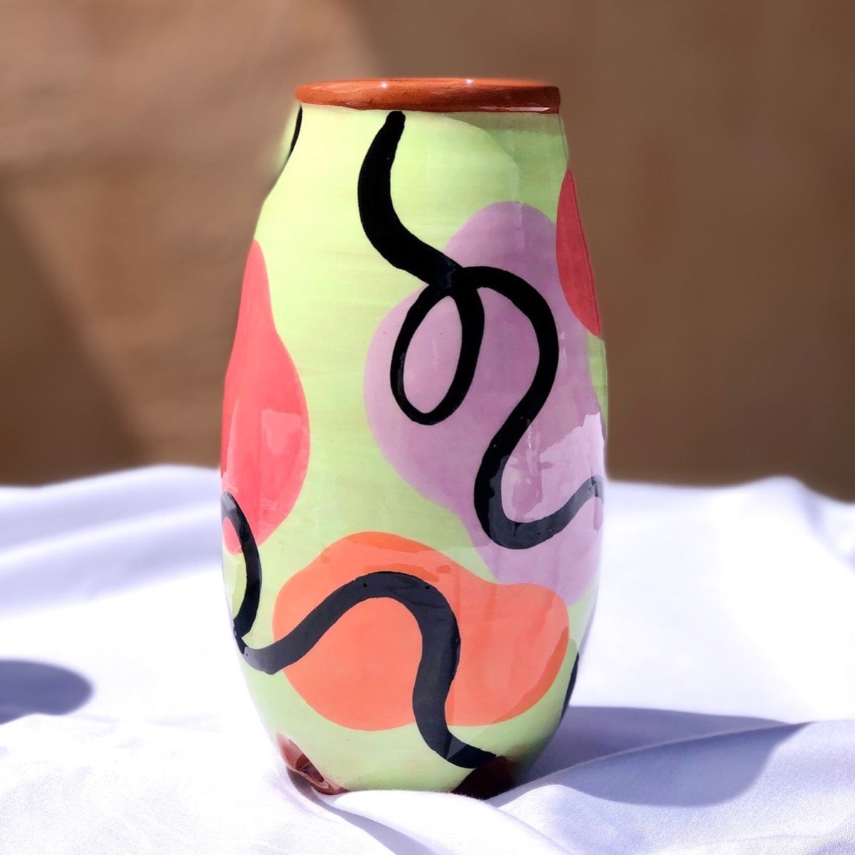 Vase en poterie - pièce unique Les Poteries de Sylvie céramique artisanale  Modifier le texte alternatif